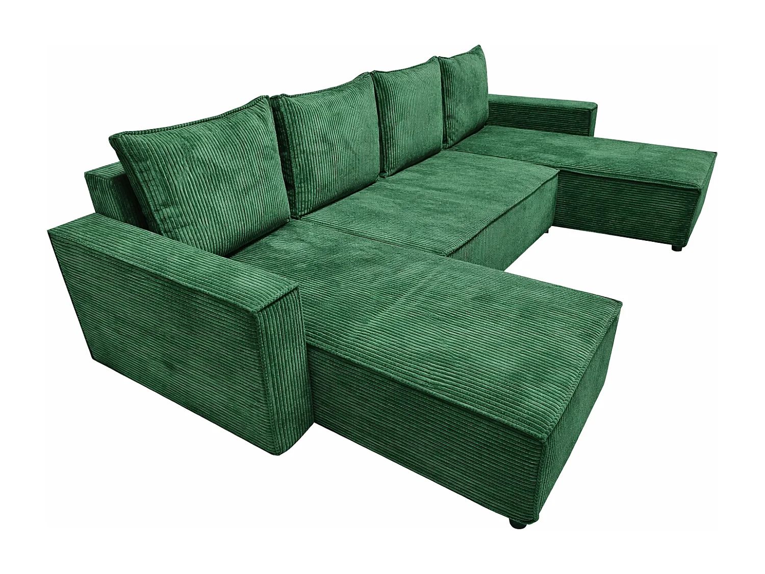 U-Form Ecksofa ASTRA 299 cm aus Cordstoff, Jungle Green Zoom 10