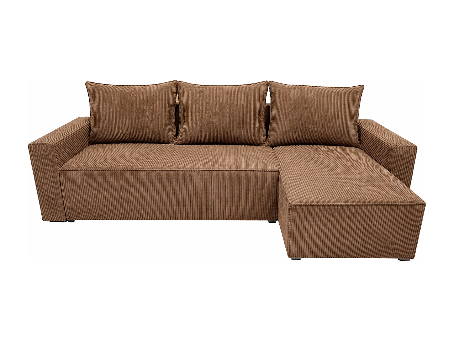 Ecksofa POTATO L-Form mit Schlaffunktion, Cordstoff Braun Zoom 5