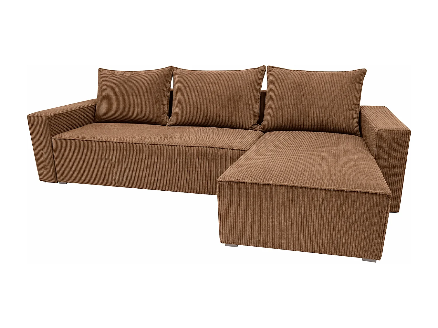Ecksofa POTATO L-Form mit Schlaffunktion, Cordstoff Braun Zoom 5
