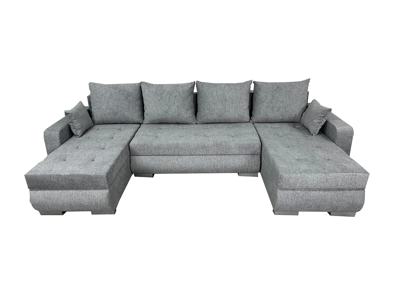 U-förmiges Ecksofa ETNA BIS mit Bettkasten und zusätzlichen Kissen in der Farbe  Aston 16