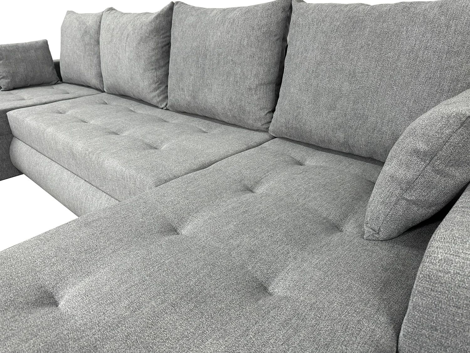 U-förmiges Ecksofa ETNA BIS mit Bettkasten und zusätzlichen Kissen in der Farbe  Aston 16