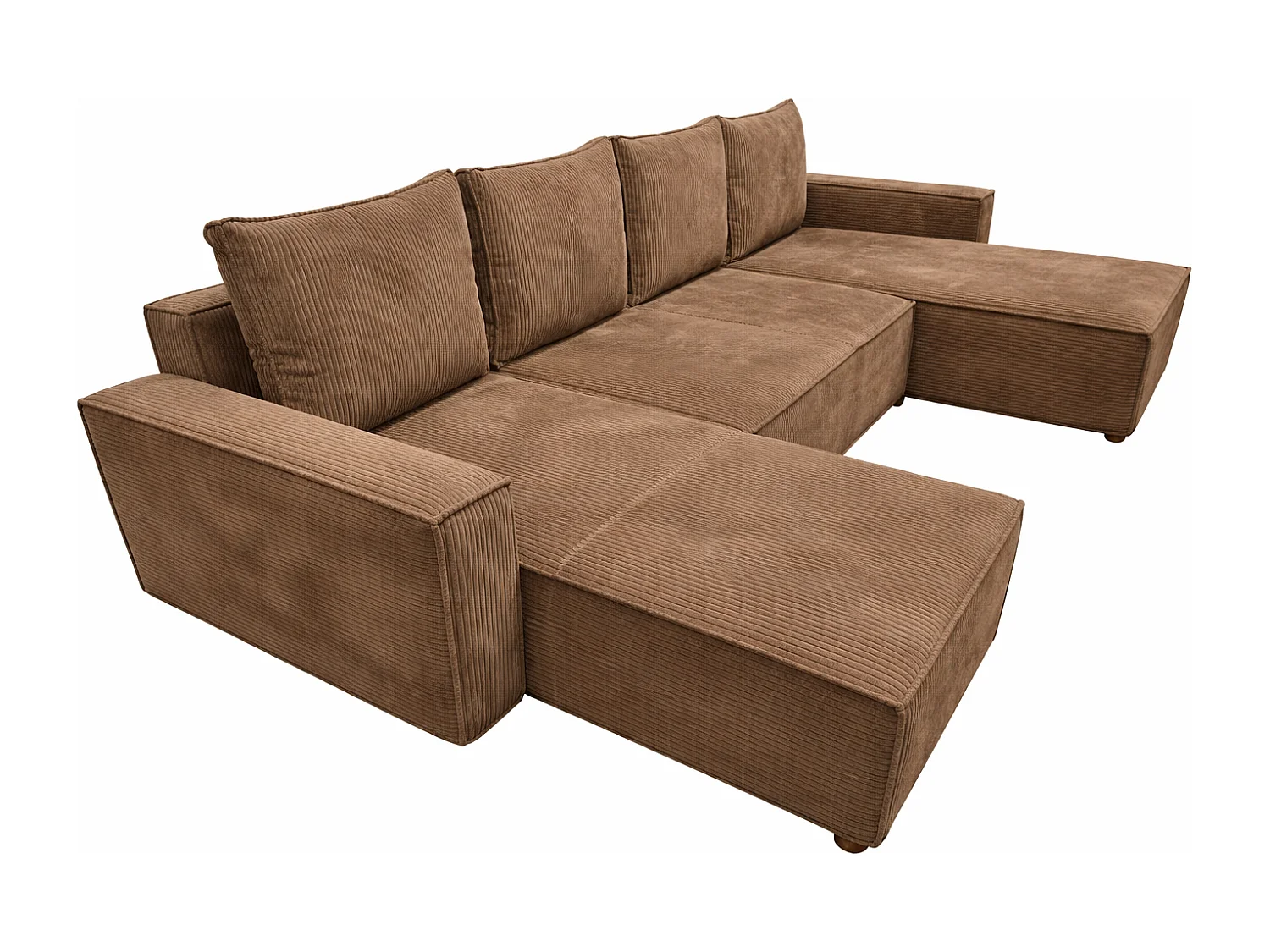 U-Form Ecksofa ASTRA 299 cm aus Cordstoff, Braun Zoom 5
