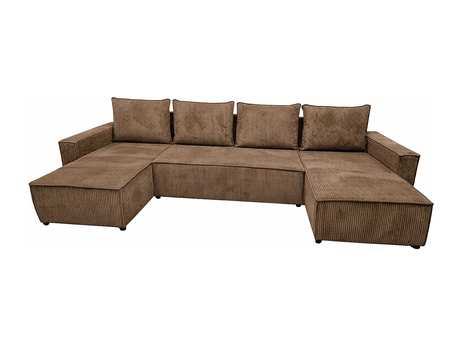 U-Form Ecksofa ASTRA 299 cm aus Cordstoff, Braun Zoom 5