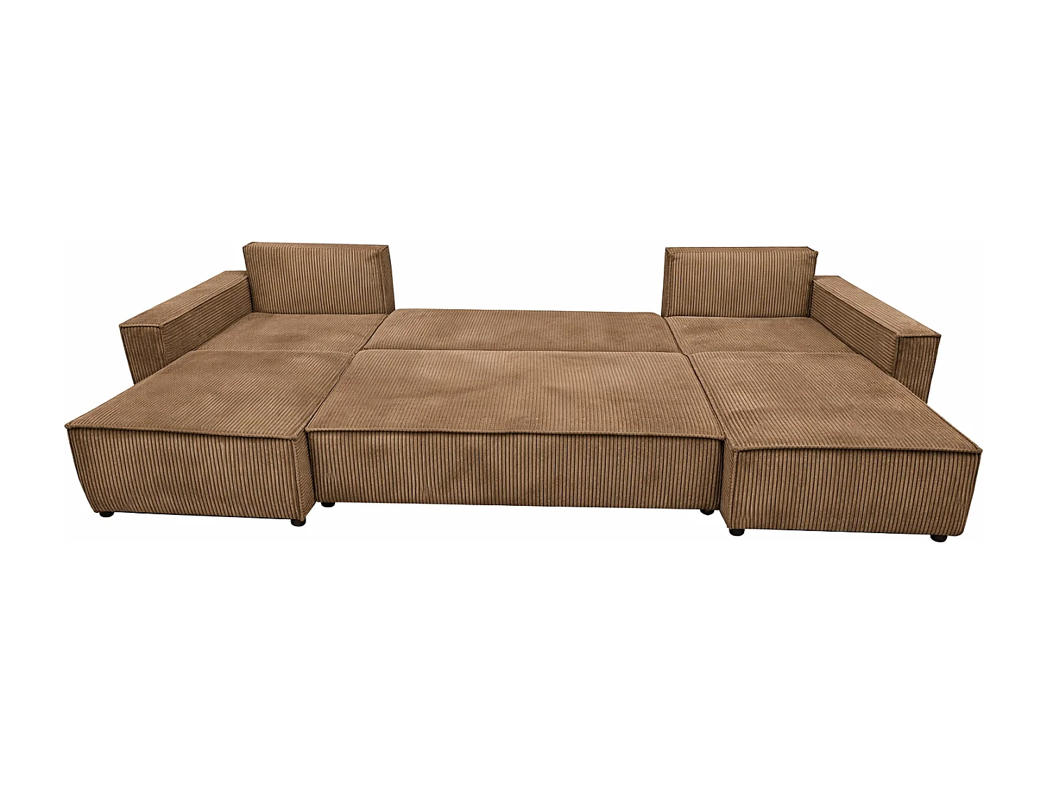 U-Form Ecksofa ASTRA 299 cm aus Cordstoff, Braun Zoom 5
