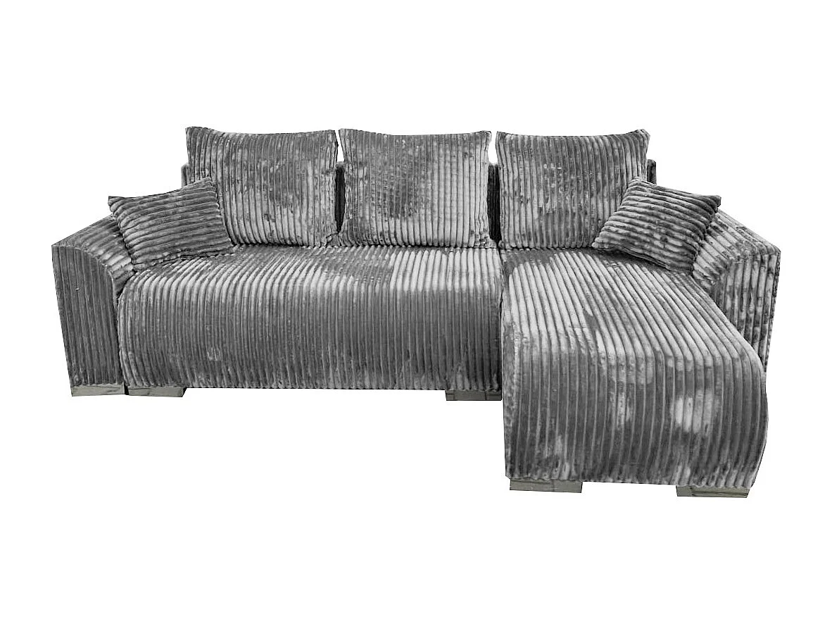 Ecksofa Asti mit Bettkasten in weichem Stoff Grau Tilia 86
