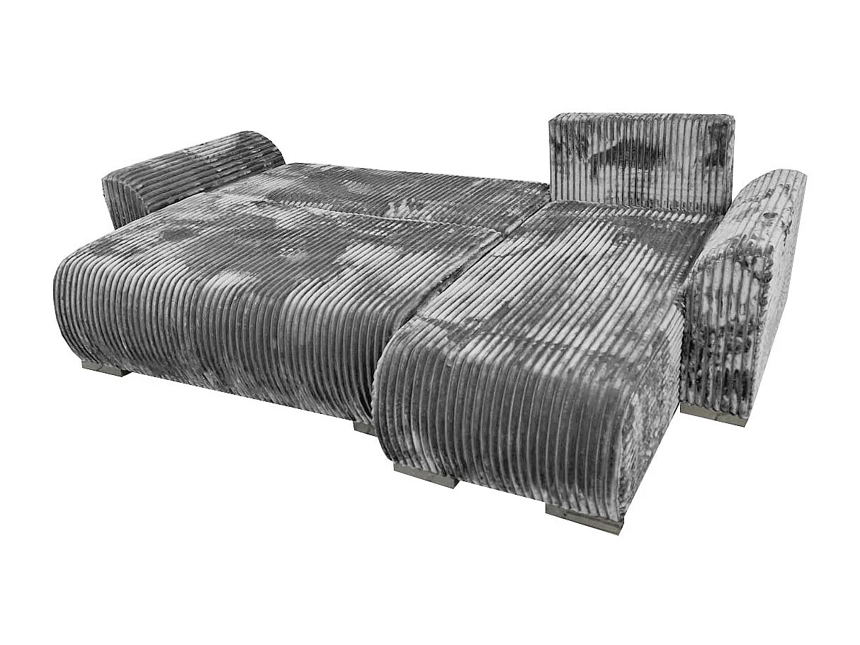 Ecksofa Asti mit Bettkasten in weichem Stoff Grau Tilia 86