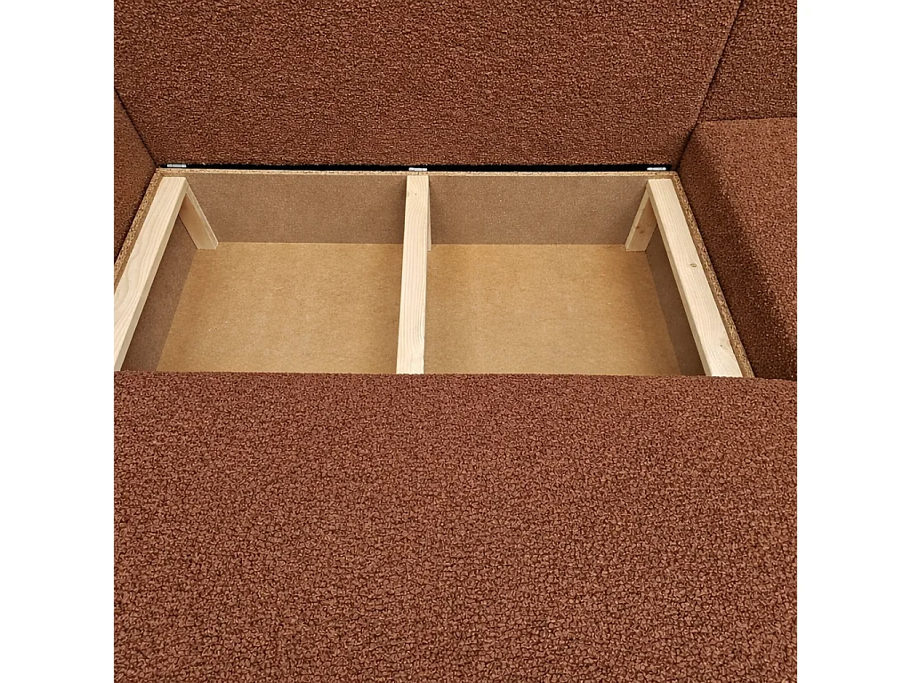 Ecksofa Toronto L-Form mit Schlaffunktion und Bettkasten, Bouclé-Stoff Quelle 54 Braun