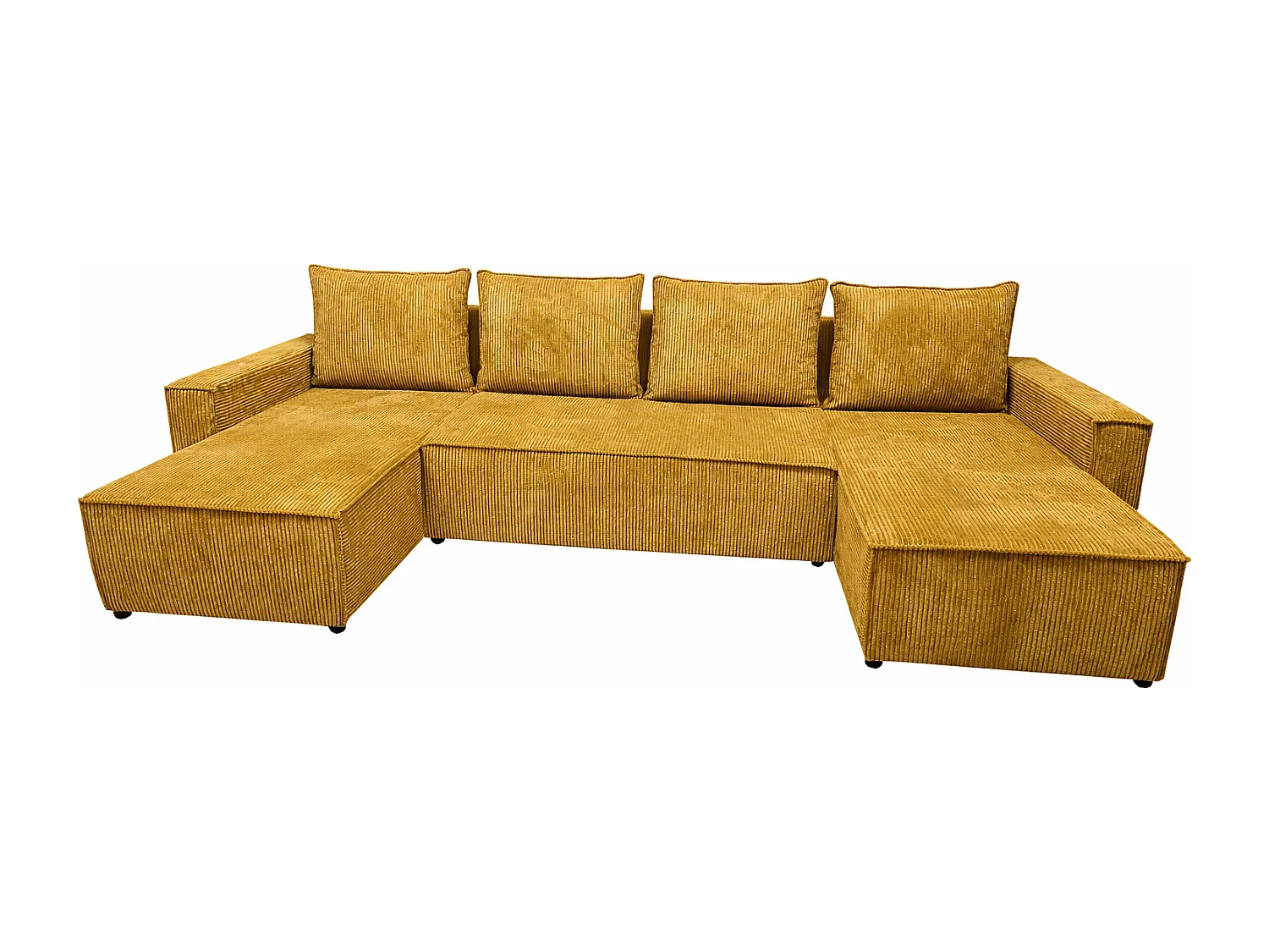 U-Form Ecksofa ASTRA 299 cm aus Cordstoff, Senfgelb Zoom 9