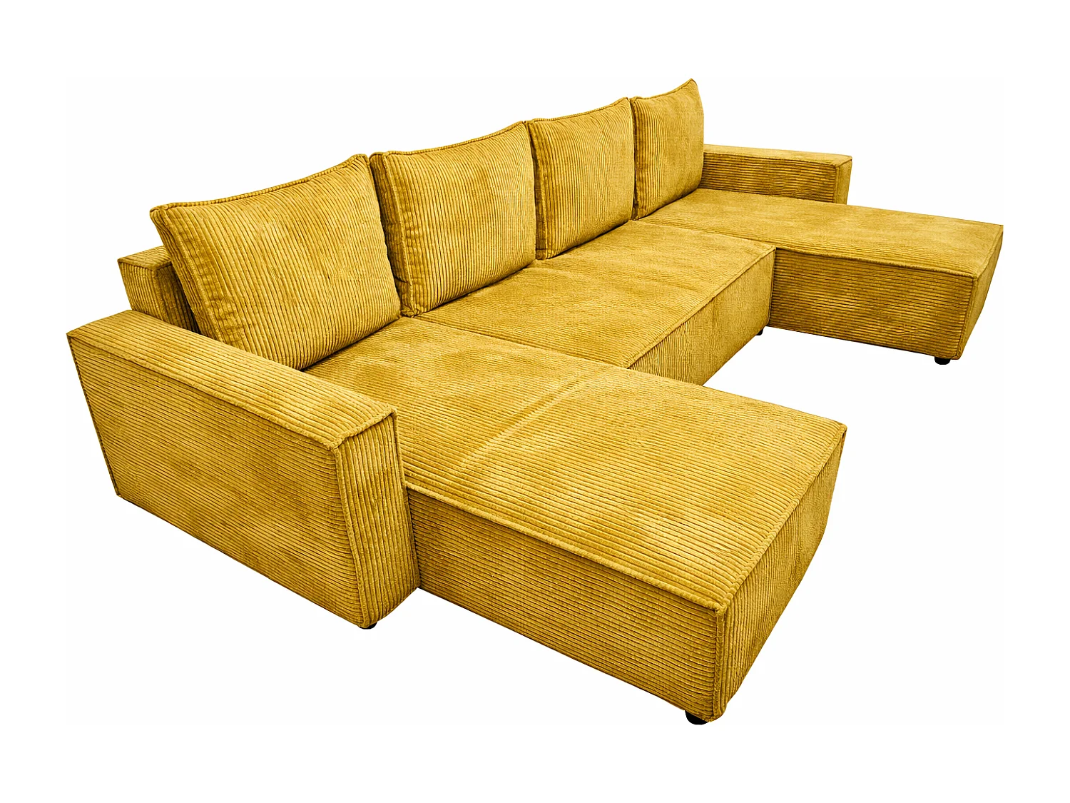 U-Form Ecksofa ASTRA 299 cm aus Cordstoff, Senfgelb Zoom 9