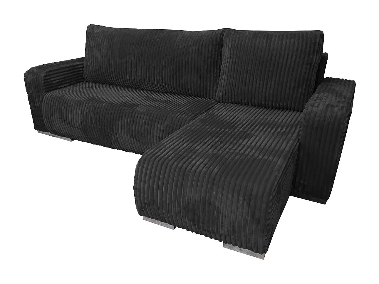 TILIA-Ecksofa mit Schlaffunktion und Bettkasten  in schwarzer Farbe