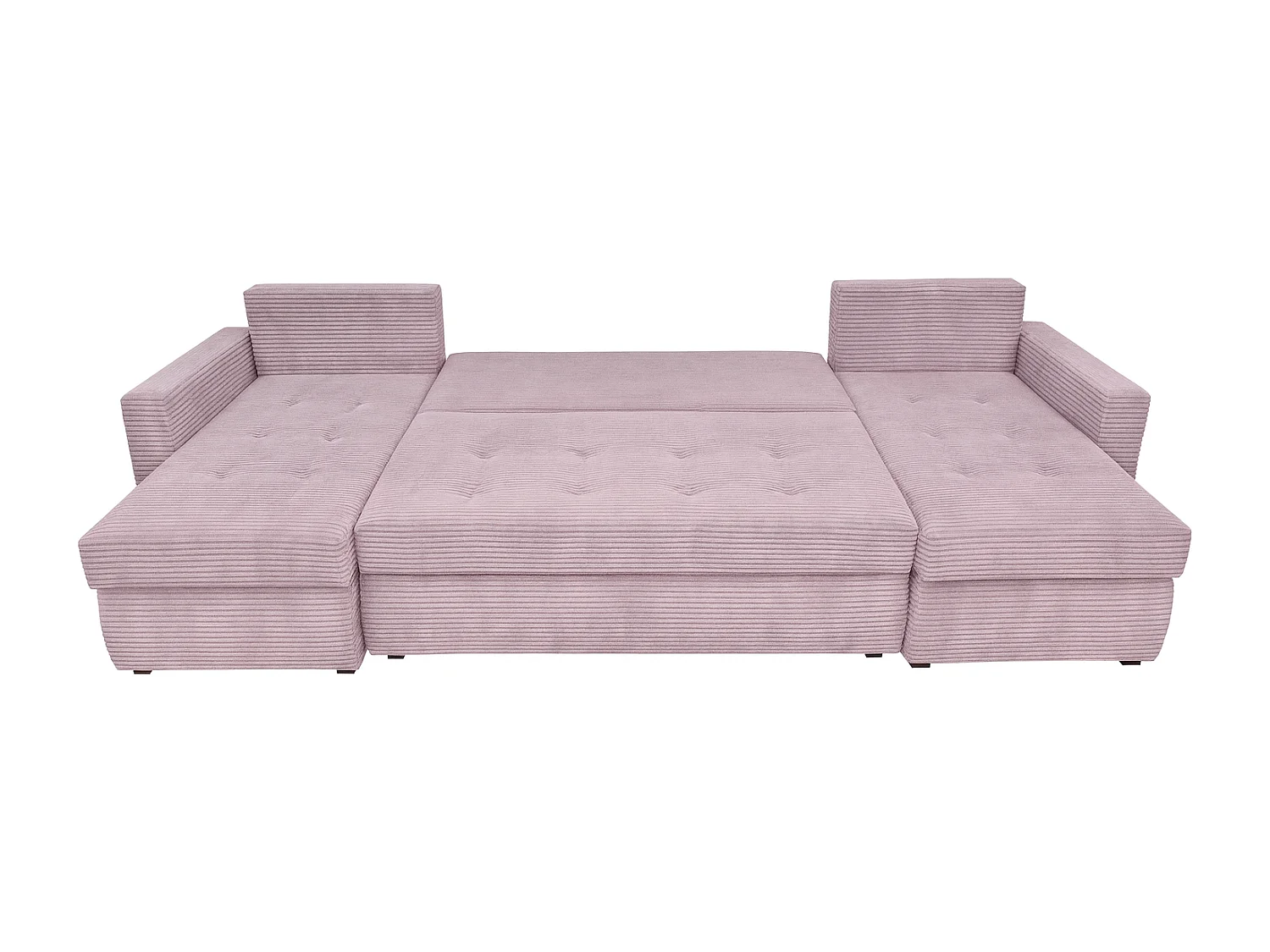 U-Form Ecksofa Gustaw mit Schlaffunktion und Kissen, Cordstoff Zoom 17 Lavender