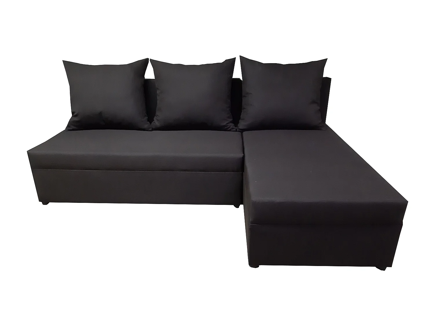 GINO-Ecksofa mit Schlaffunktion und Bettkasten in schwarz  sawana 14