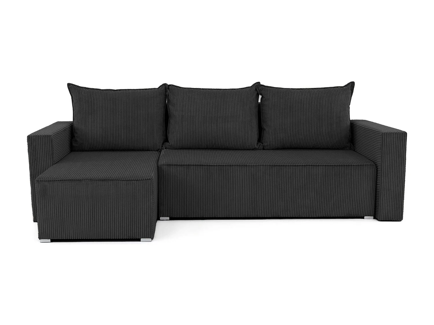 Mango-Ecksofa mit Schlaffunktion und Bettkasten in zoom 23 black