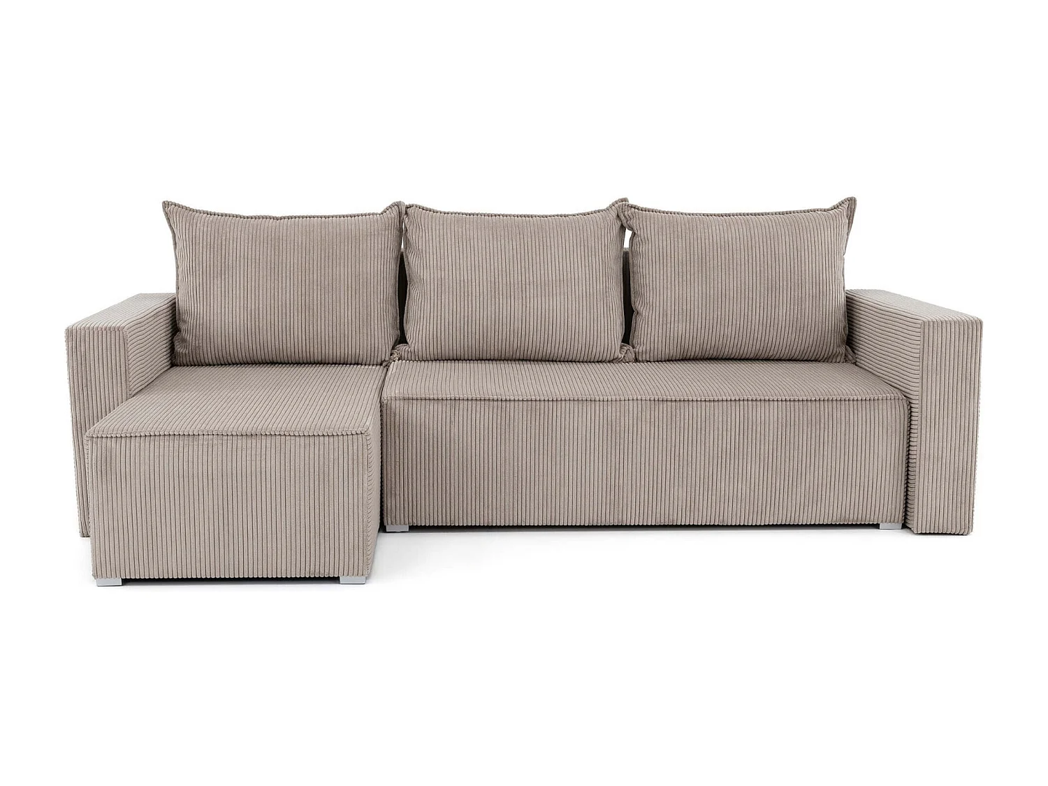 Mango-Ecksofa mit Schlaffunktion und Bettkasten in zoom 3 MINK