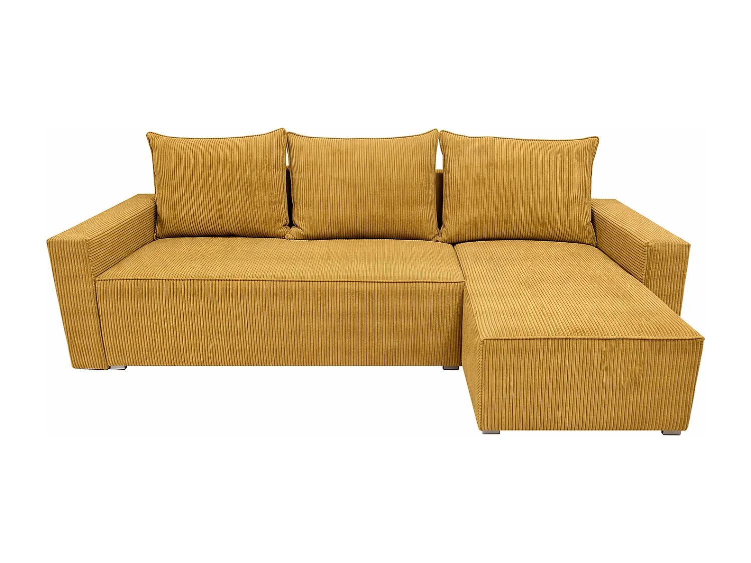 Ecksofa POTATO L-Form mit Schlaffunktion, Cordstoff Senfgelb Zoom 9