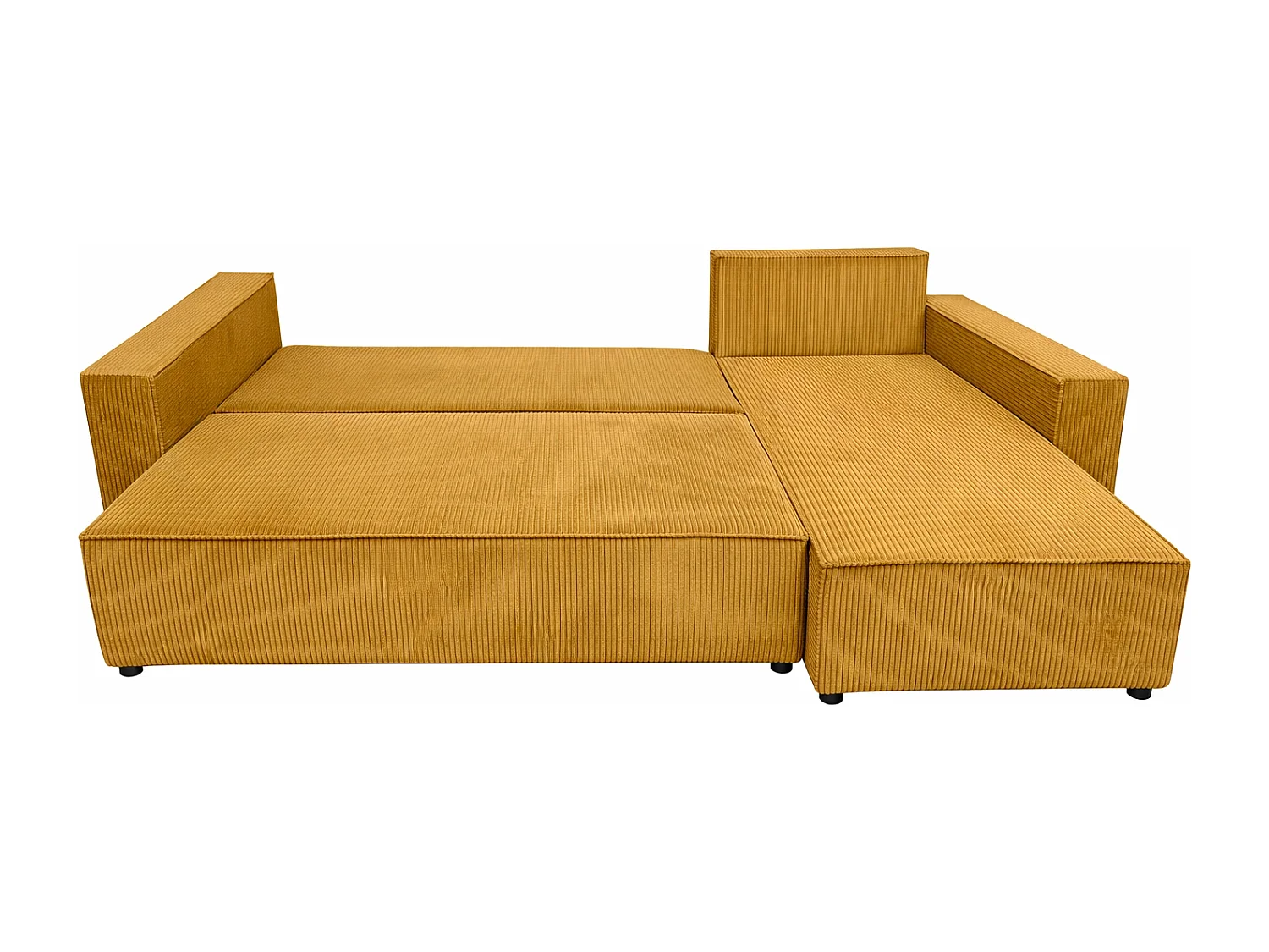 Ecksofa POTATO L-Form mit Schlaffunktion, Cordstoff Senfgelb Zoom 9