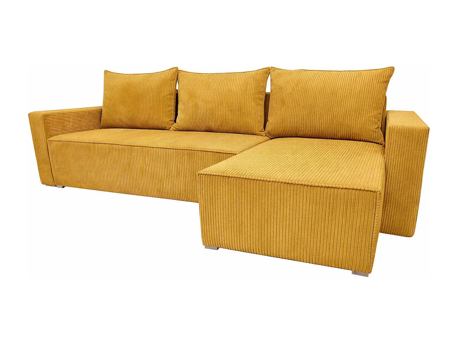 Ecksofa POTATO L-Form mit Schlaffunktion, Cordstoff Senfgelb Zoom 9