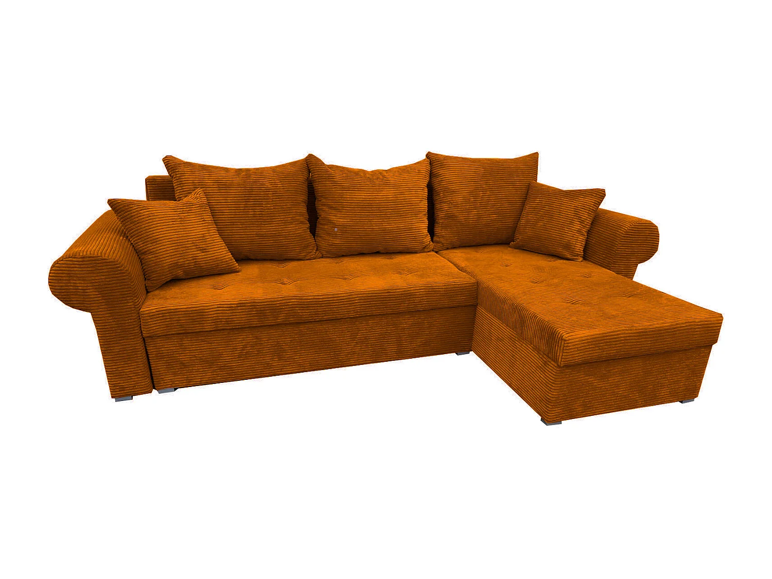 Ecksofa Valentino L-Form mit Schlaffunktion, Cordstoff Zoom 8 Terra