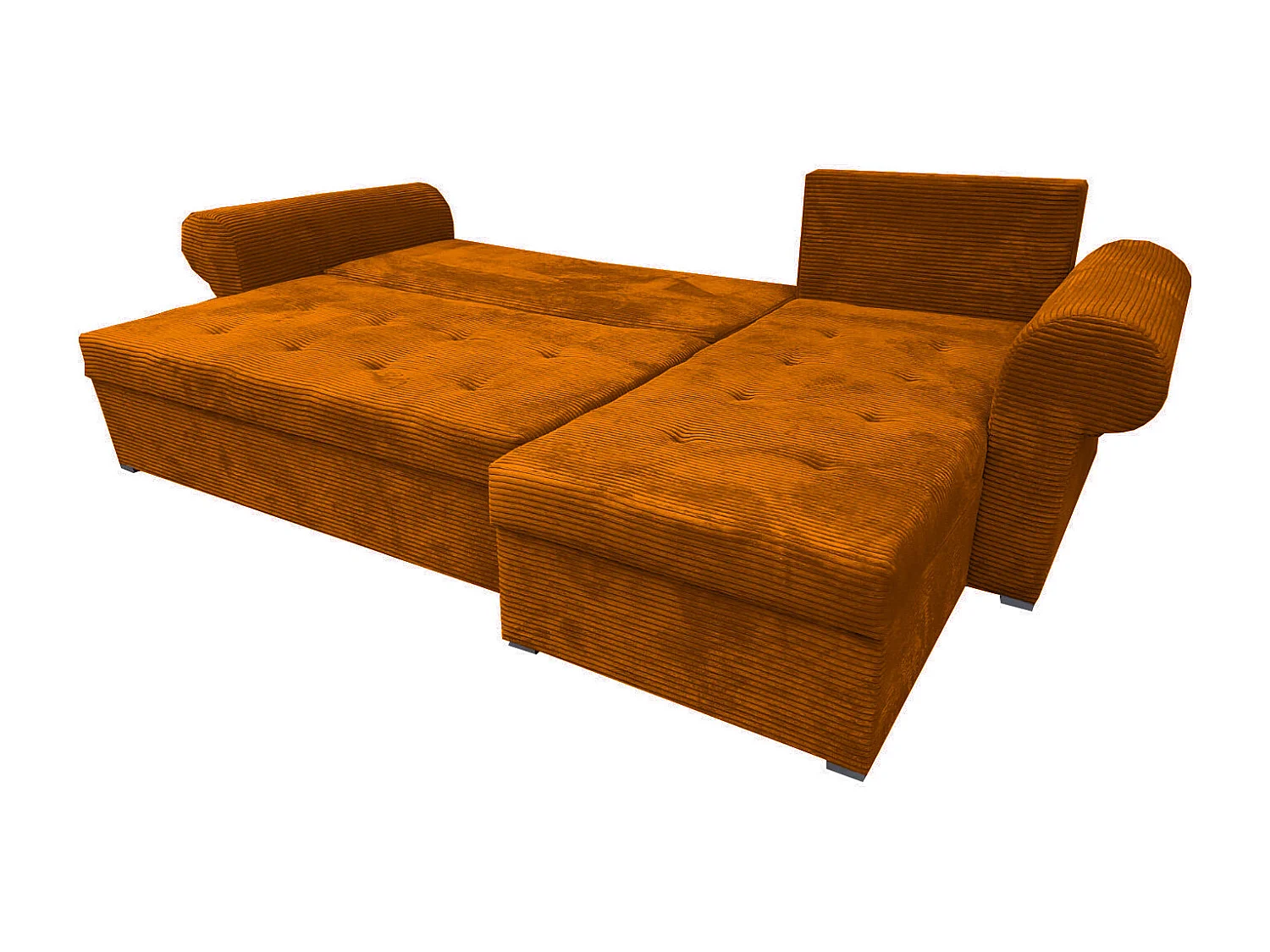 Ecksofa Valentino L-Form mit Schlaffunktion, Cordstoff Zoom 8 Terra