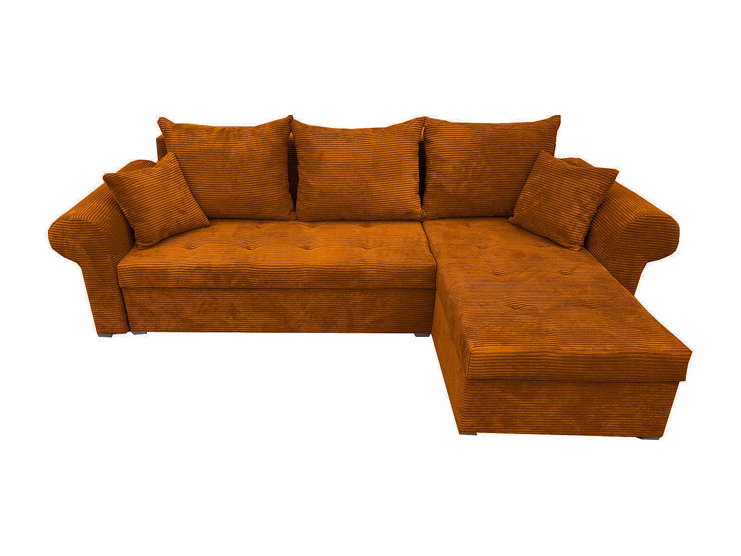 Ecksofa Valentino L-Form mit Schlaffunktion, Cordstoff Zoom 8 Terra