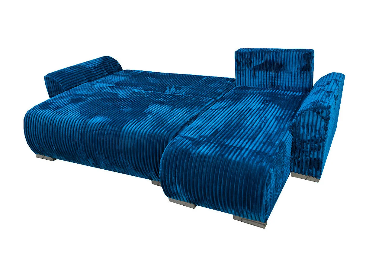 Ecksofa Asti mit Bettkasten in weichem Stoff Dunkelblau Tilia 77