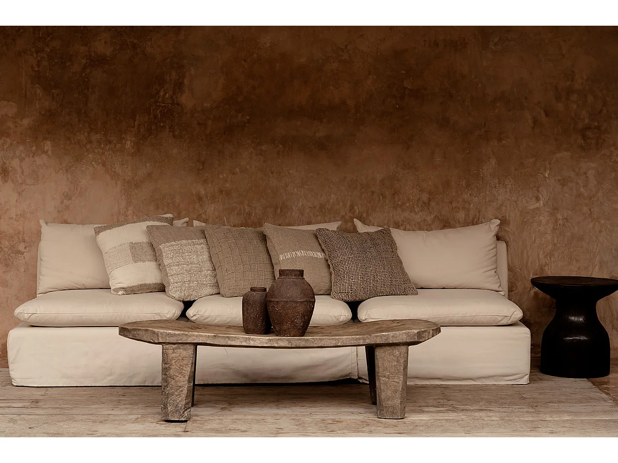 The Linen Stitch Cushion Cover - Natural White
