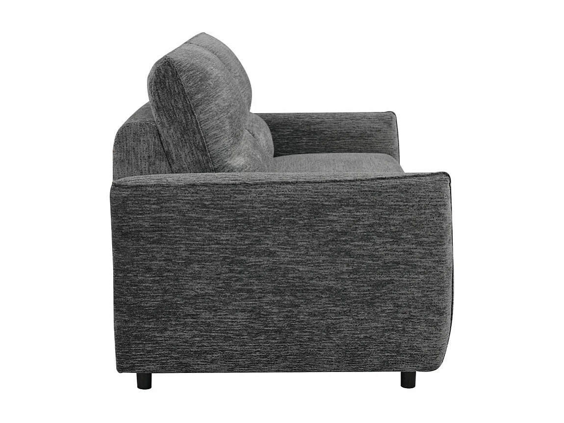 Canapé convertible 3p tissu doux gris avec matelas 160x190 cm - JOHN