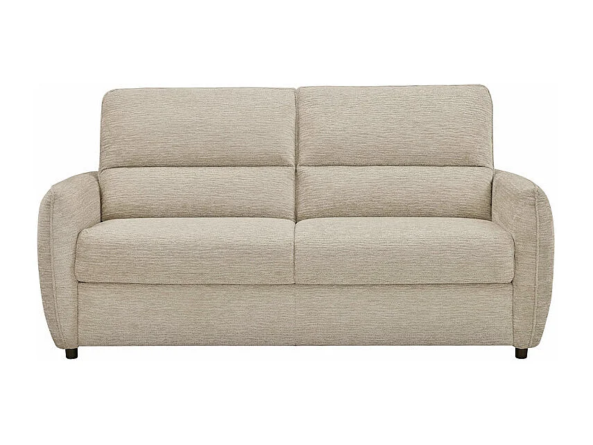 Canapé convertible 2p tissu doux beige avec matelas 140x190 cm - JOHN