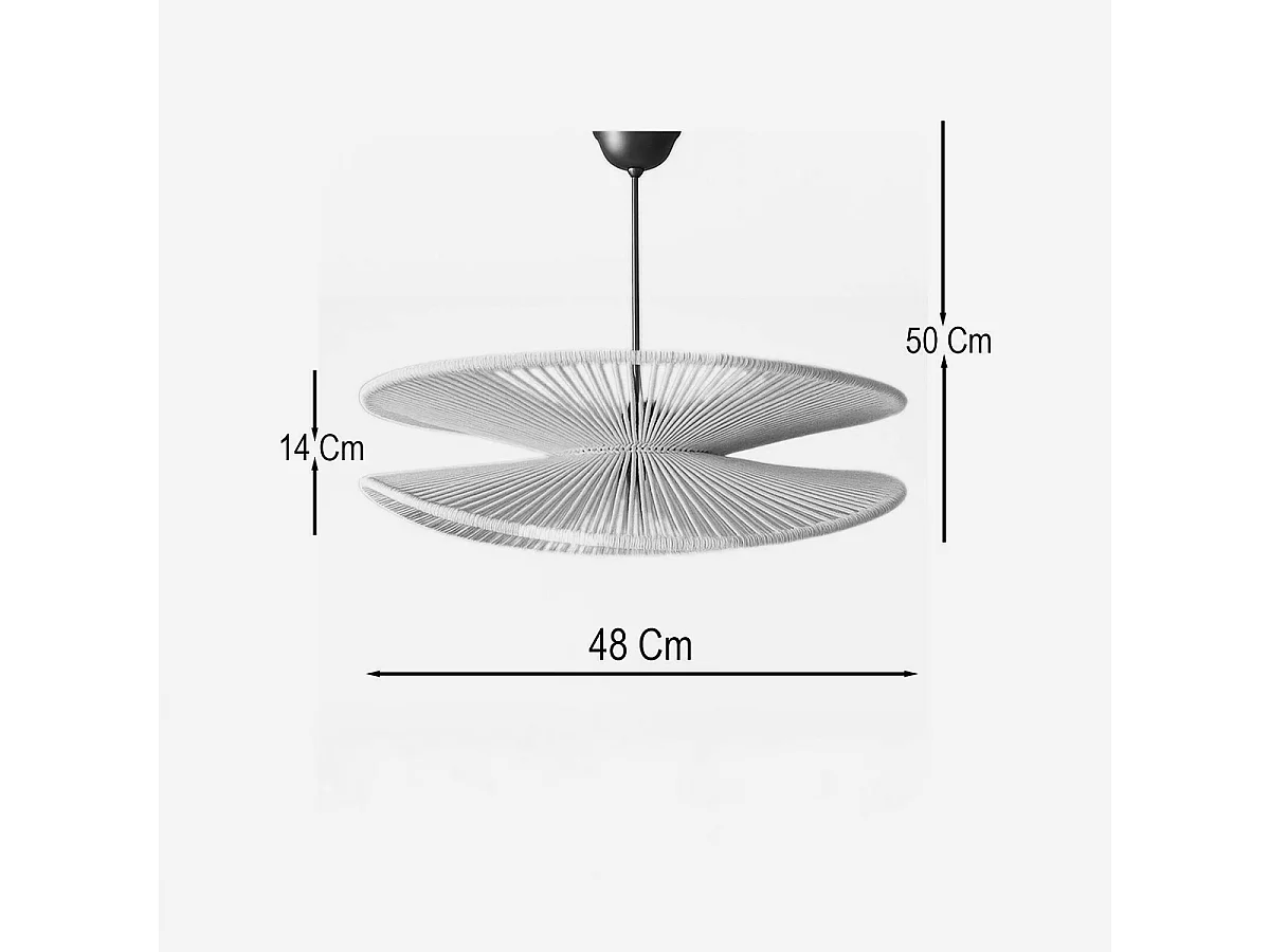 Lámpara colgante con pantalla de macramé Niveo