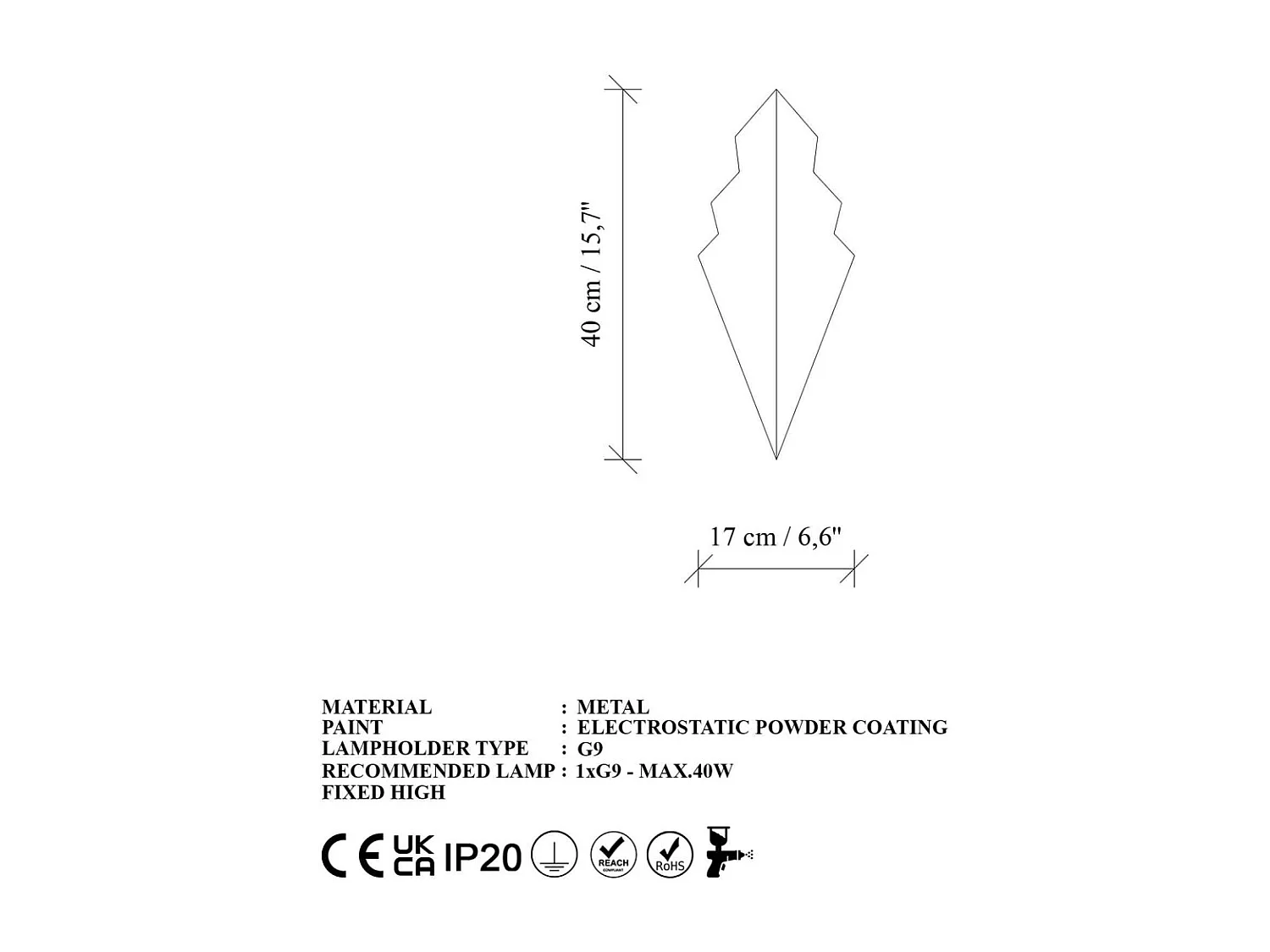 Moderne Design-Pfeil-Wandleuchte aus Metall