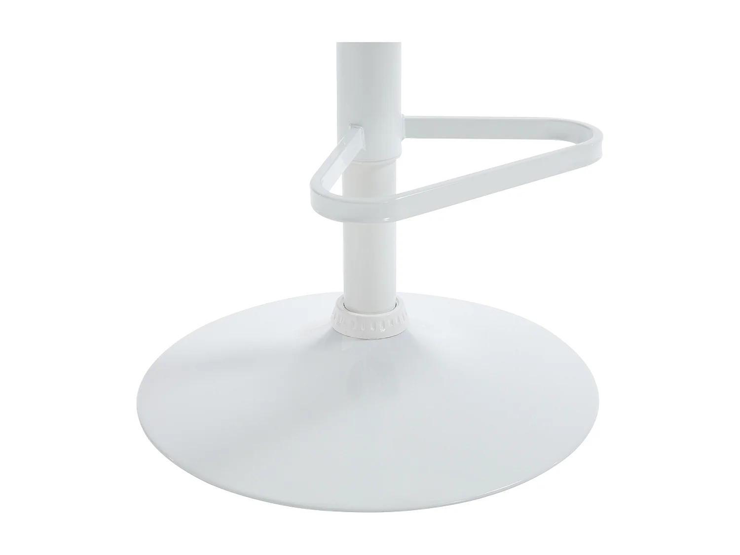 Lot de 2 tabourets de bar en tissu et métal blanc - Hauteur réglable - Crème - ELEANA