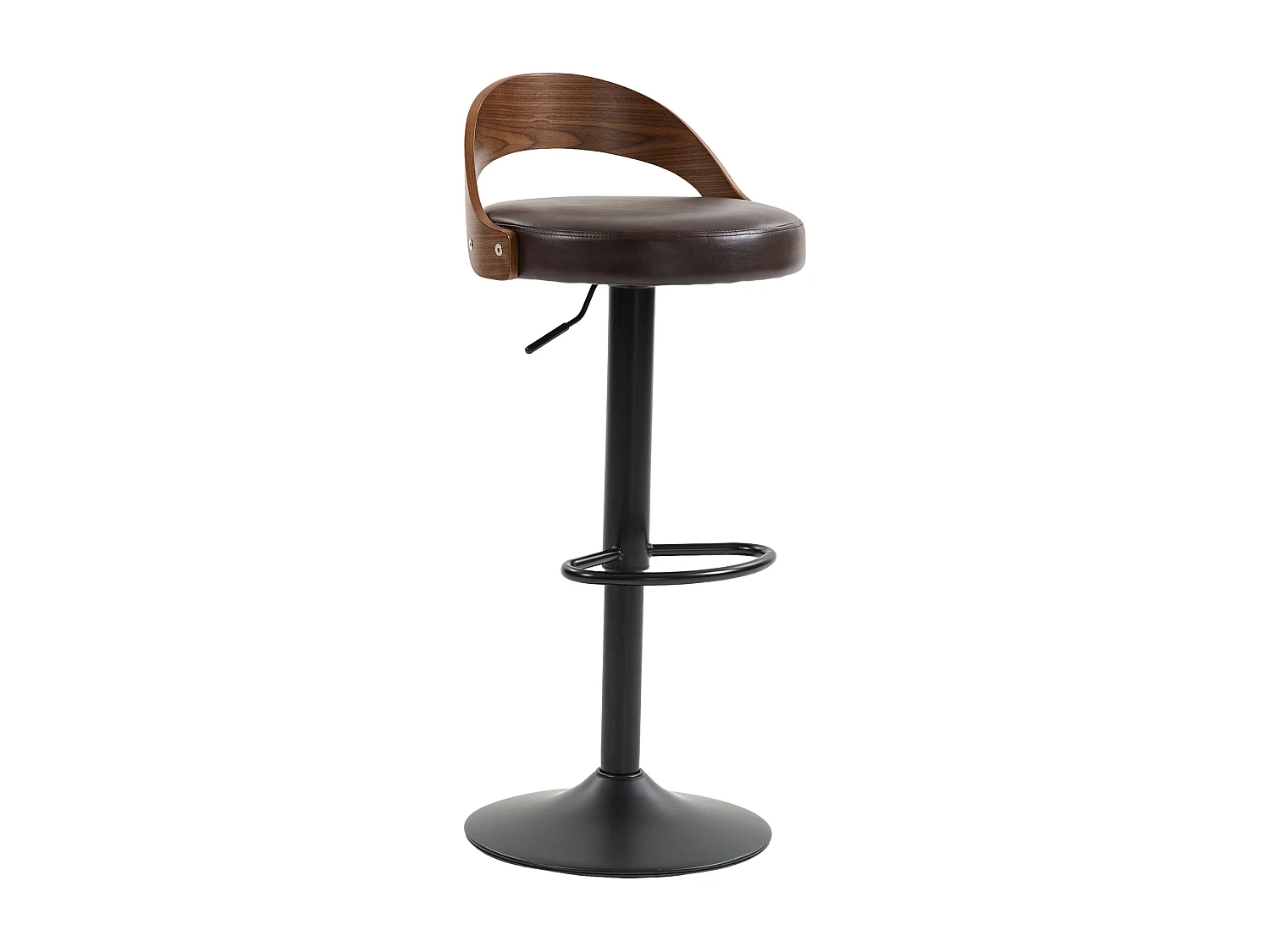 Lot de 2 Tabourets de Bar Pivotants Réglables 62-83 cm PU Cuir Style Industriel Vintage Repose-pieds Métal Charge 150 kg