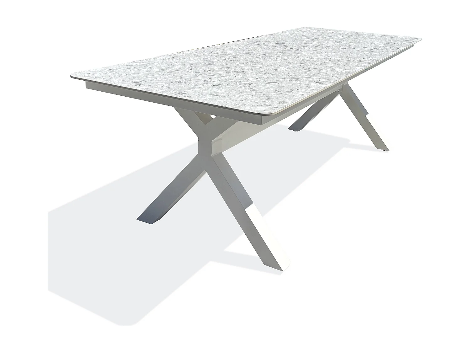 Table de jardin 8 places - Blanc - ABELLA