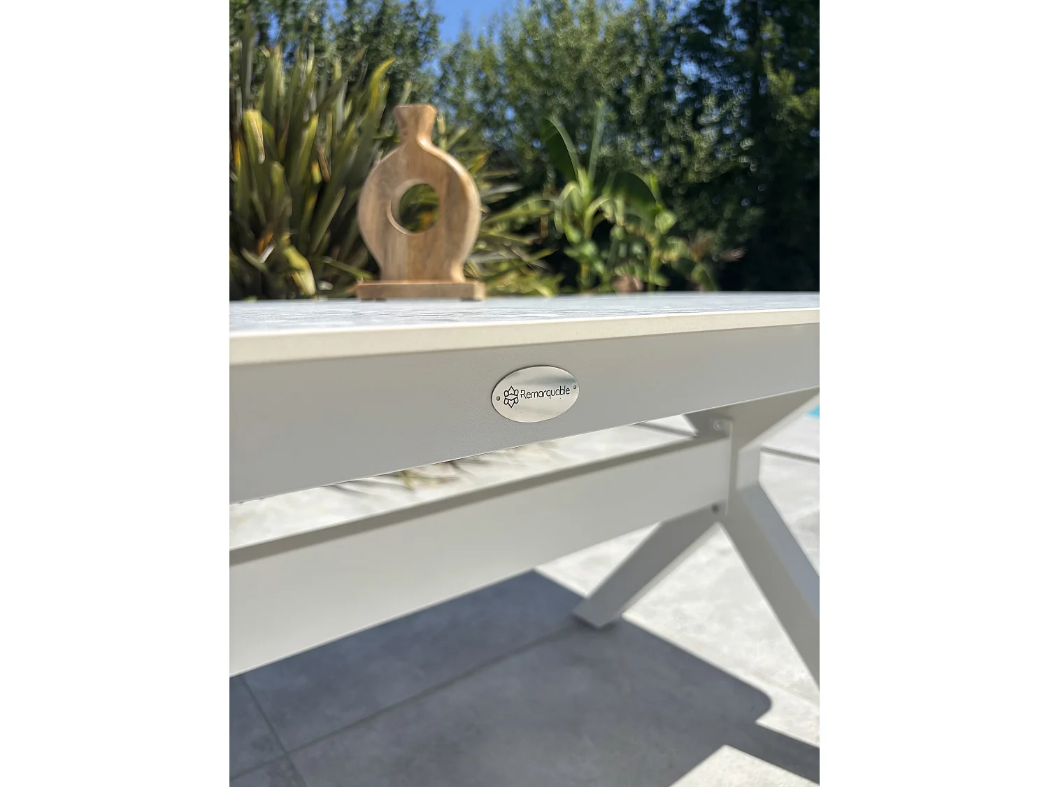 Table de jardin 8 places - Blanc - ABELLA
