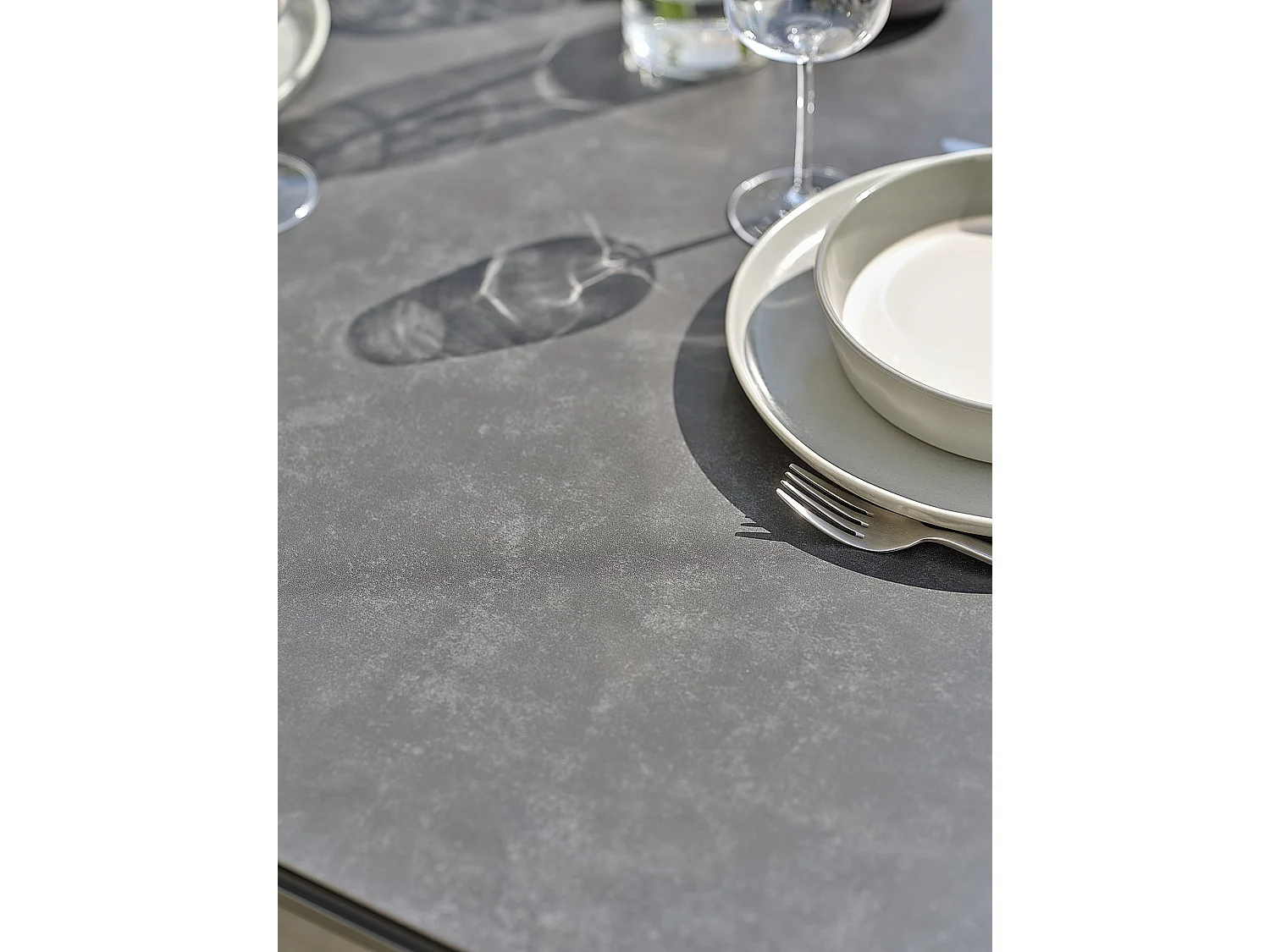 Table de jardin 8 places en Céramique - Gris anthracite - TIGUA