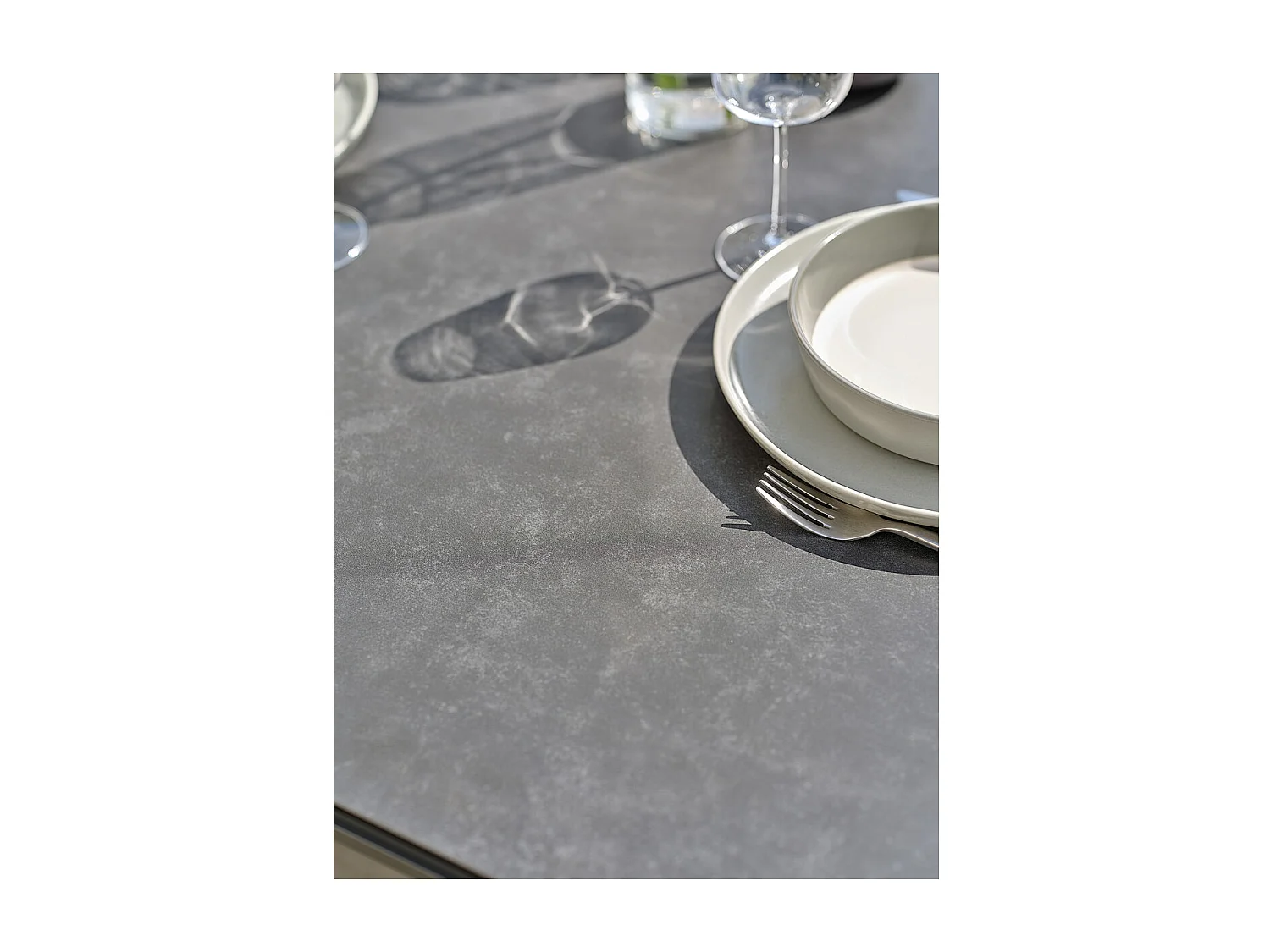 Tuintafel 8 personen in keramiek - Antracietgrijs - TIGUA