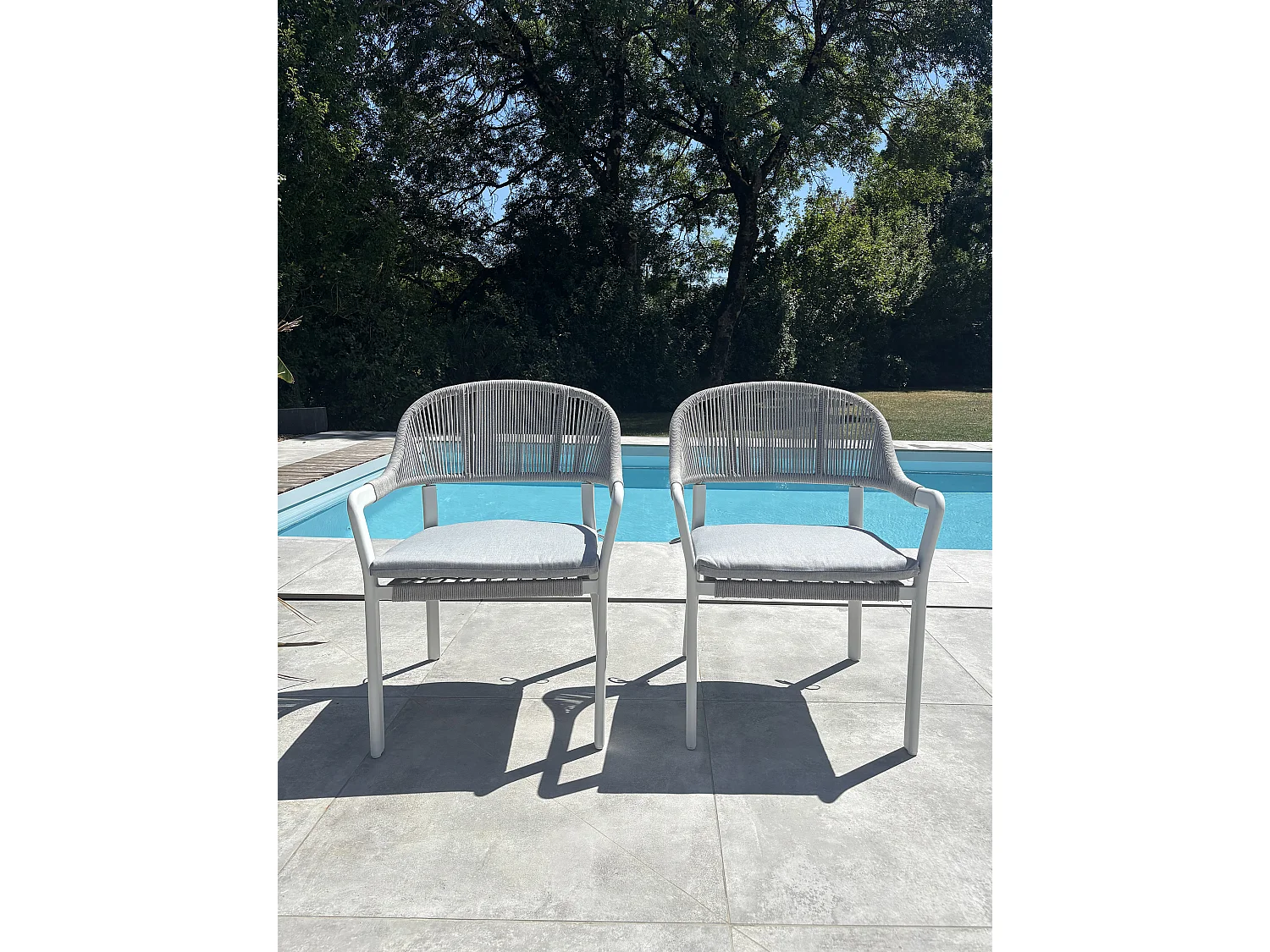 2er-Set Gartensessel - Weiá