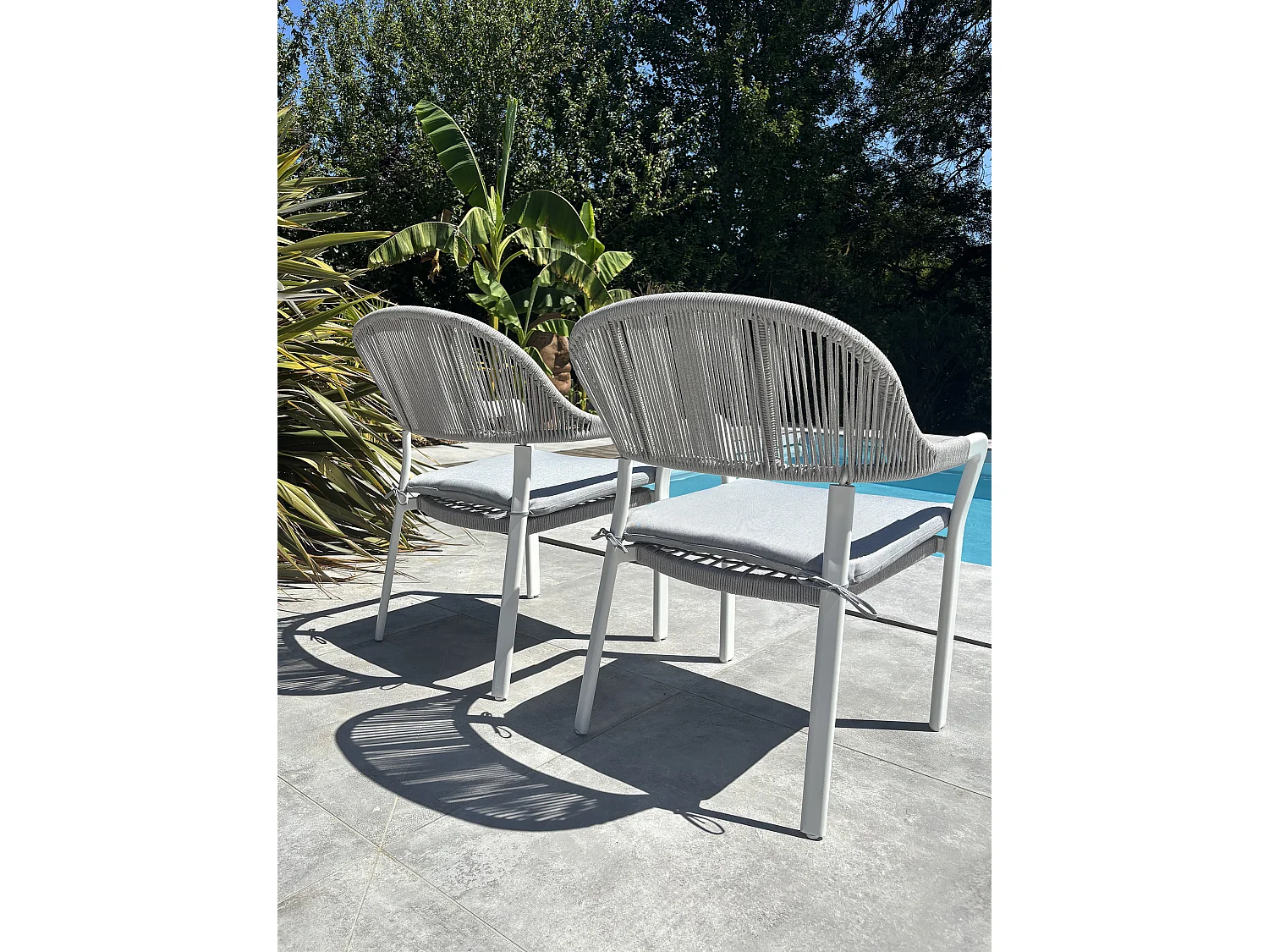 2er-Set Gartensessel - Weiá