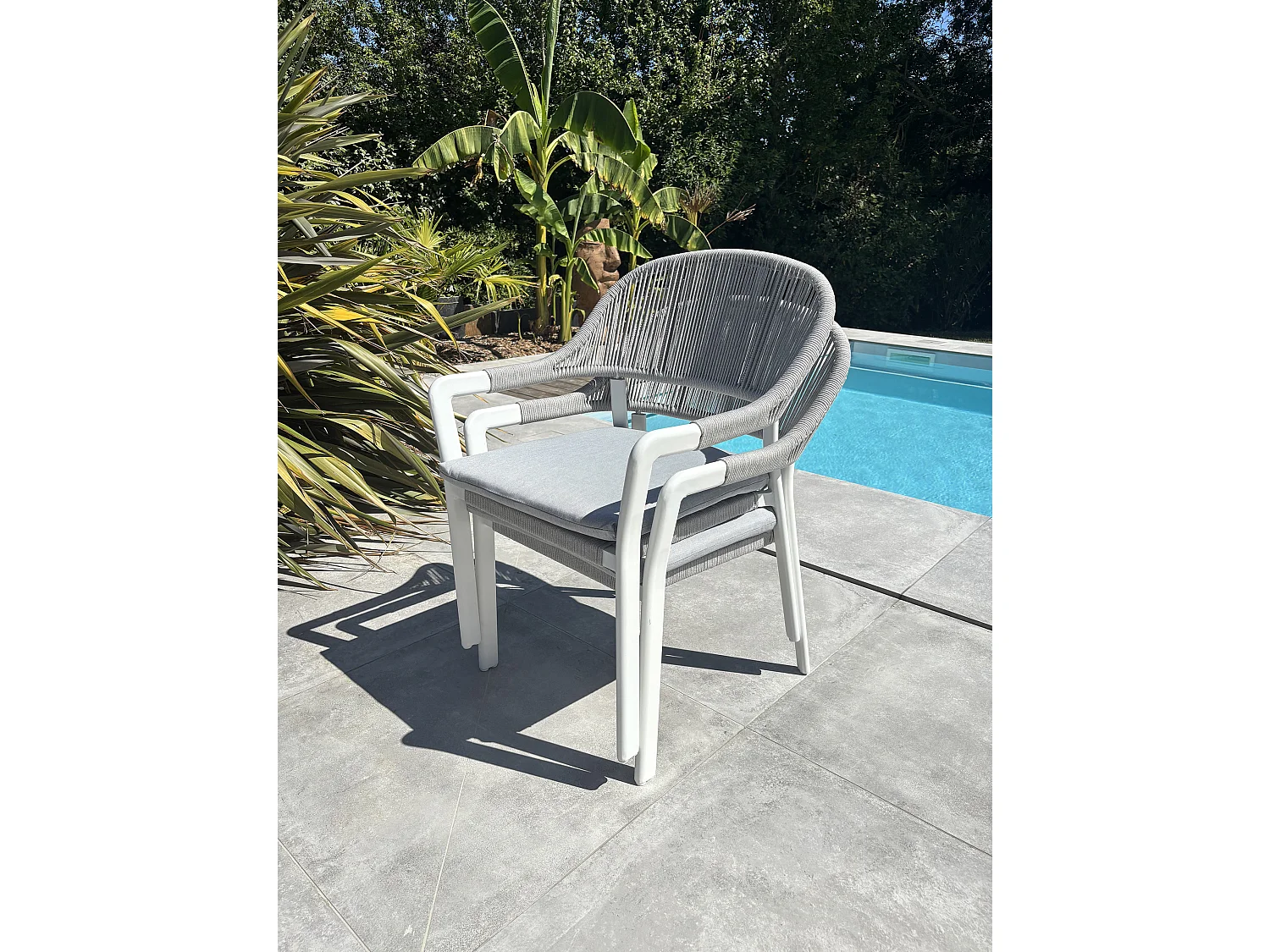 Lot de 2 fauteuils de jardin en aluminium - ABELLA
