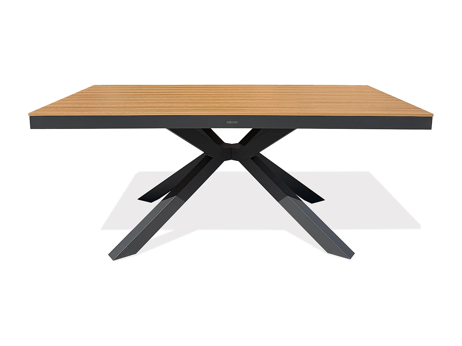 Table de jardin en alu plateau polywood aspect bois - Gris anthracite - LAMU