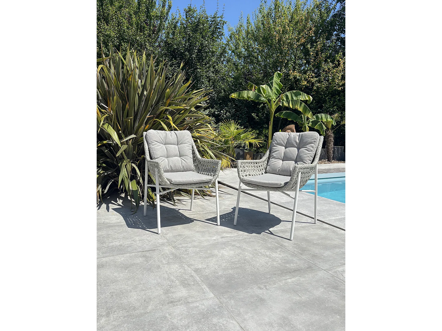 2er-Set Gartensessel - Weiá