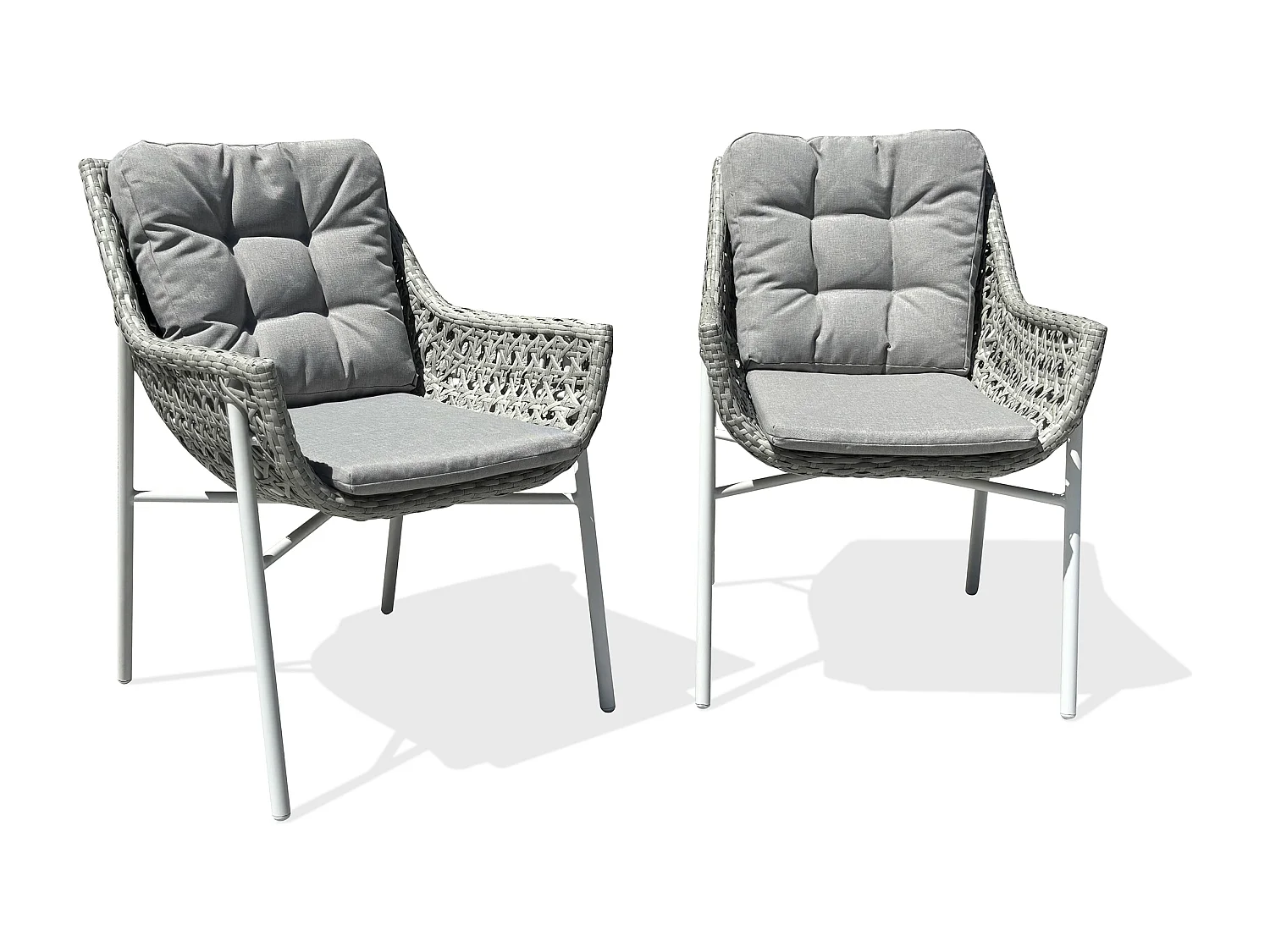 2er-Set Gartensessel - Weiá