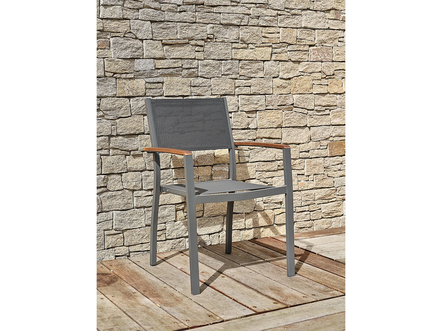 Ensemble repas de jardin 8 places - Gris anthracite - ORSINO