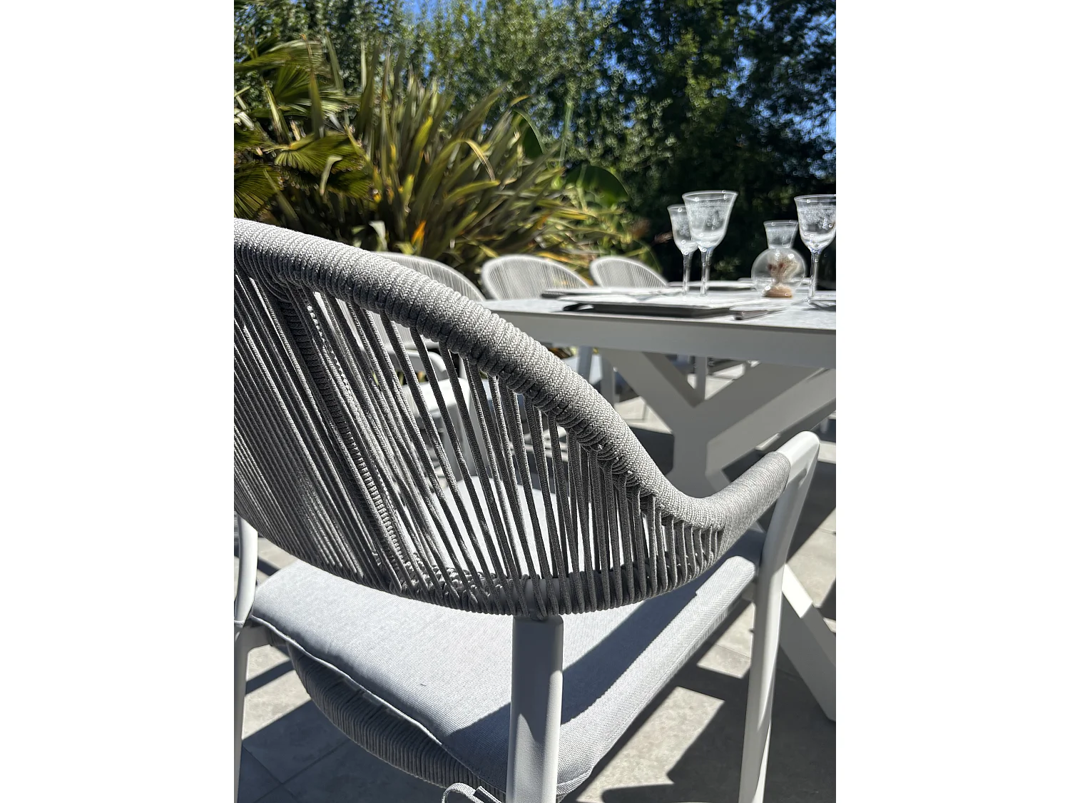Ensemble repas de jardin 8 places - Blanc - ABELLA