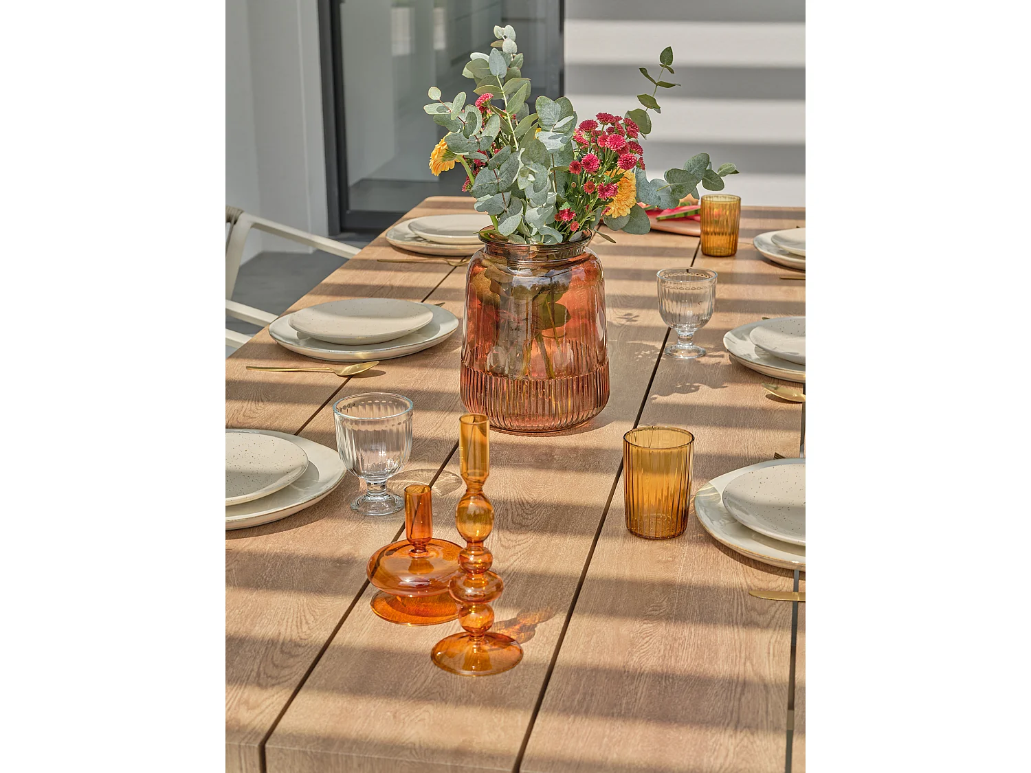 Table de jardin 8 places - Grège - KELIA