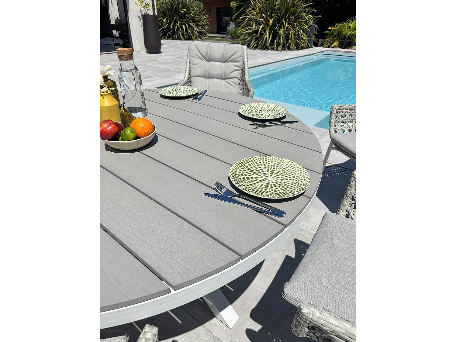Ensemble repas de jardin 6 places - Blanc - ELBA