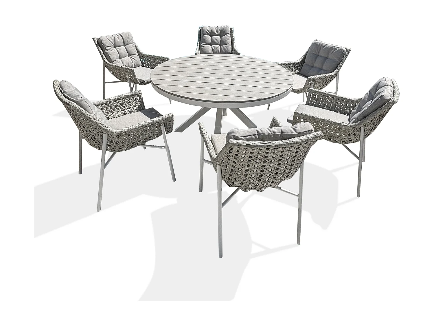 Ensemble repas de jardin 6 places - Blanc - ELBA
