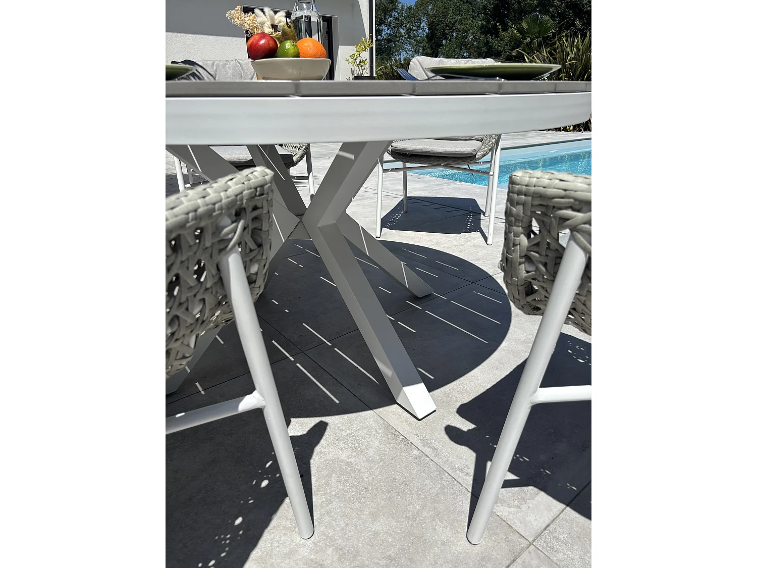 Ensemble repas de jardin 6 places - Blanc - ELBA