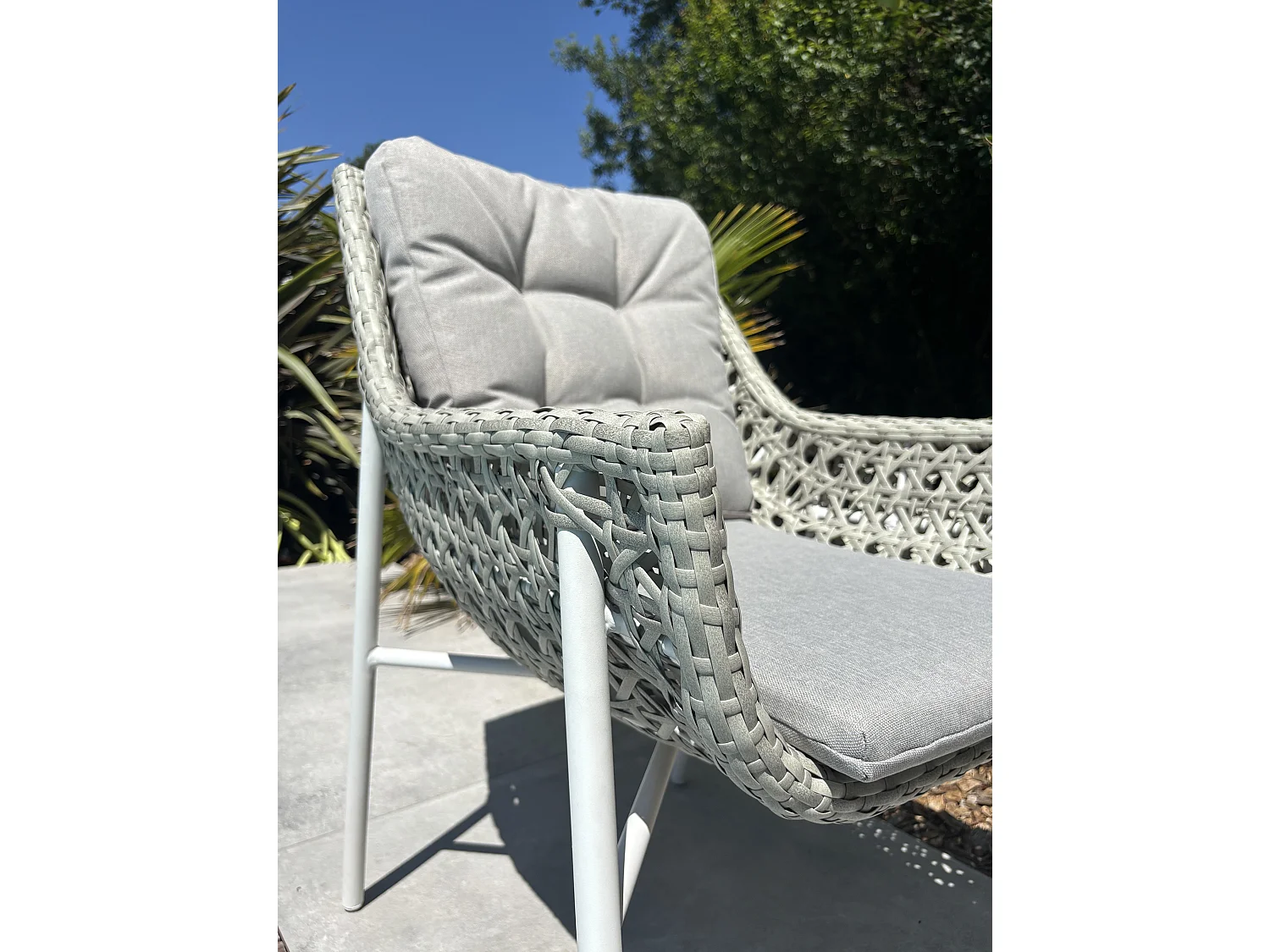 Ensemble repas de jardin 6 places - Blanc - ELBA