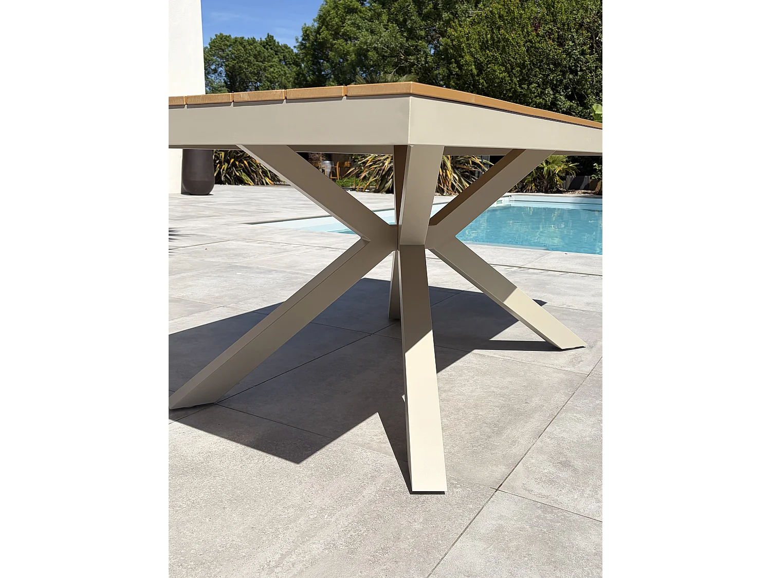 Set da pranzo da giardino in alluminio per 4 persone - Grigio greige